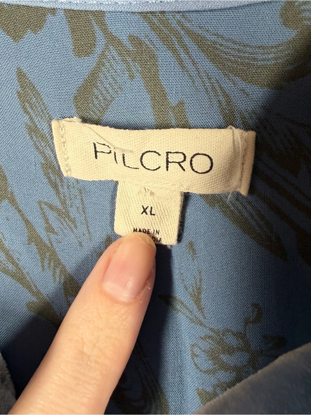 Anthropologie Pilcro Blue Crushed Velvet The Hadley Button Down Top - Picture 3 of 5